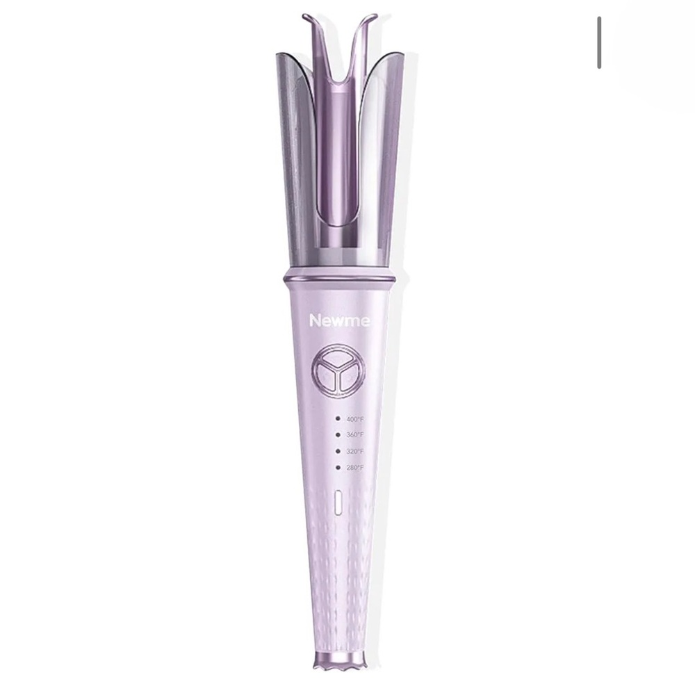 NEW Newme Purple 1.1" Barrel Ceramic Rotating Auto Curling Iron 4 Temp Settings